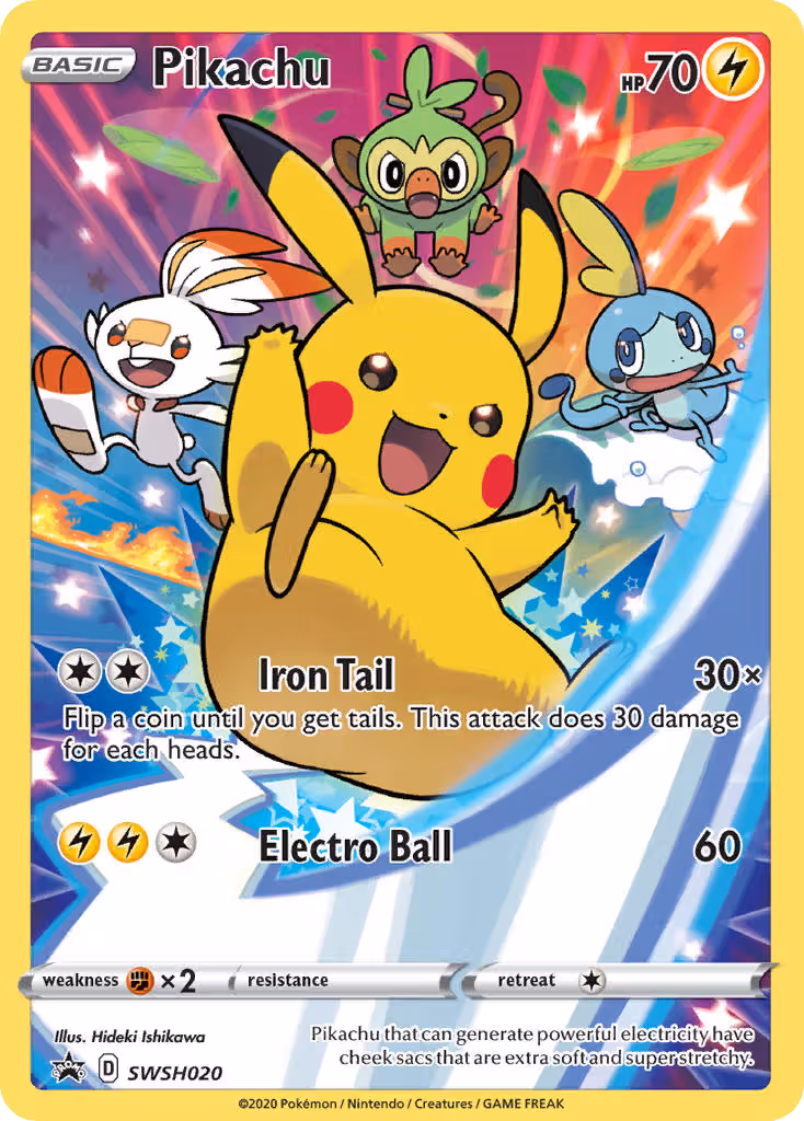 Pikachu SWSH020 Pokemon card