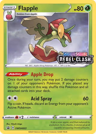 Flapple SWSH022 Pokemon card