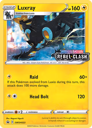 Luxray SWSH023 Pokemon card