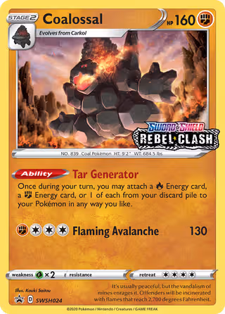 Coalossal SWSH024 Pokemon card