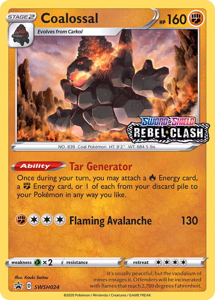 Coalossal SWSH024 Pokemon card