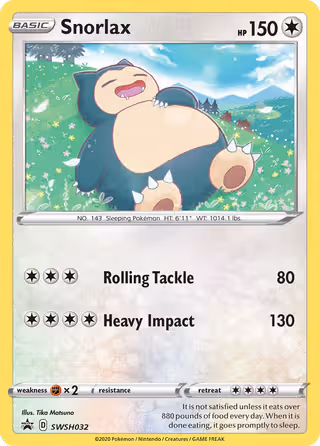 Snorlax SWSH032 Pokemon card
