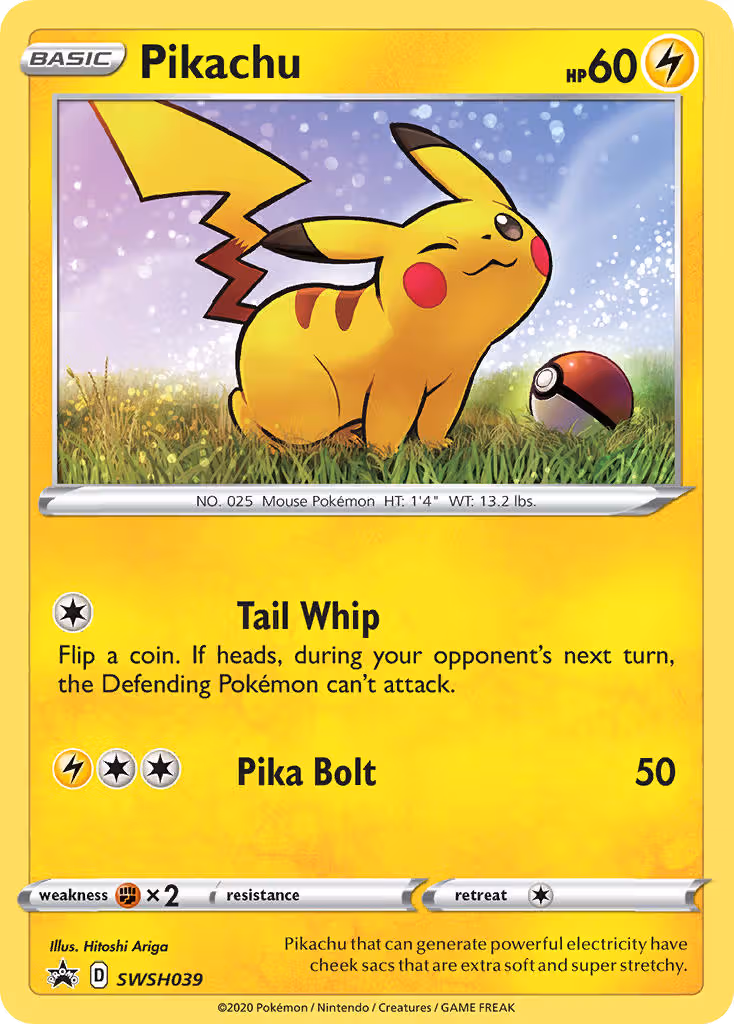 Pikachu SWSH039 Pokemon card