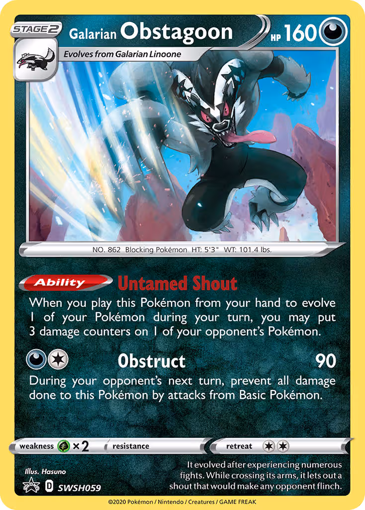 Galarian Obstagoon SWSH059 Pokemon card