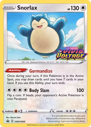 Snorlax SWSH068 Pokemon card