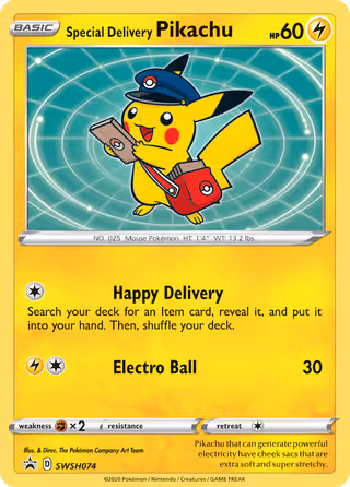 Special Delivery Pikachu SWSH074 Pokemon card