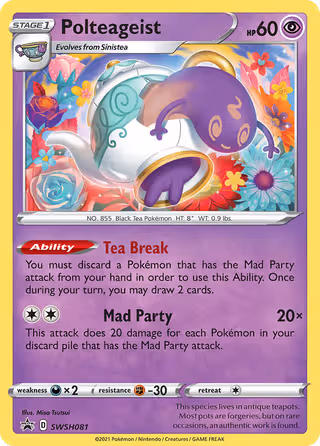 Polteageist SWSH081 Pokemon card
