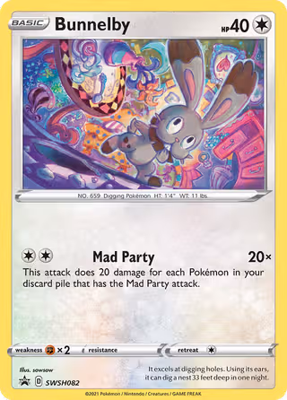 Bunnelby SWSH082 Pokemon card