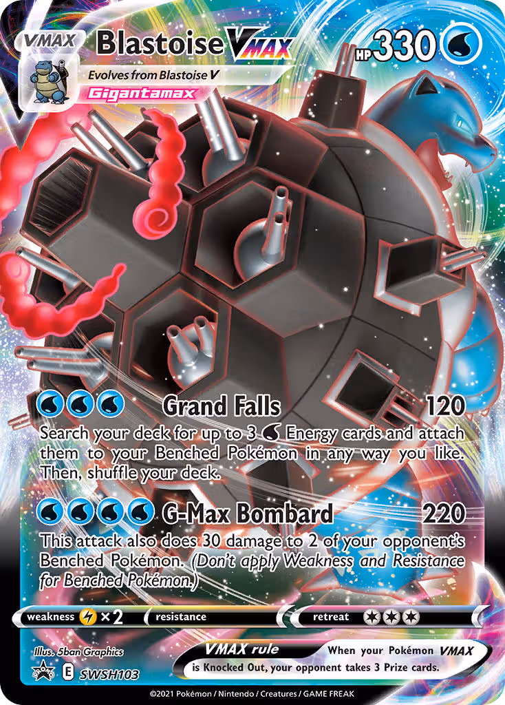 Blastoise VMAX SWSH103 Pokemon card