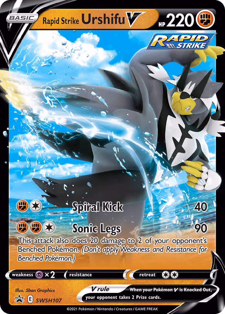 Rapid Strike Urshifu V SWSH107 Pokemon card