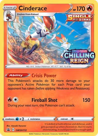 Cinderace SWSH112 Pokemon card