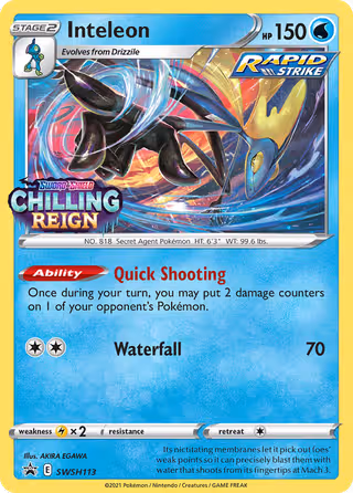 Inteleon SWSH113 Pokemon card