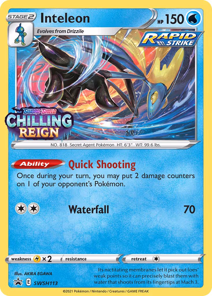 Inteleon SWSH113 Pokemon card