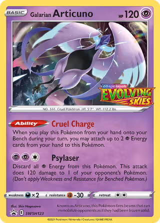 Galarian Articuno SWSH123 Pokemon card
