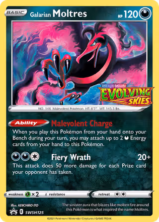 Galarian Moltres SWSH125 Pokemon card