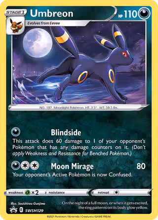 Umbreon SWSH129 Pokemon card