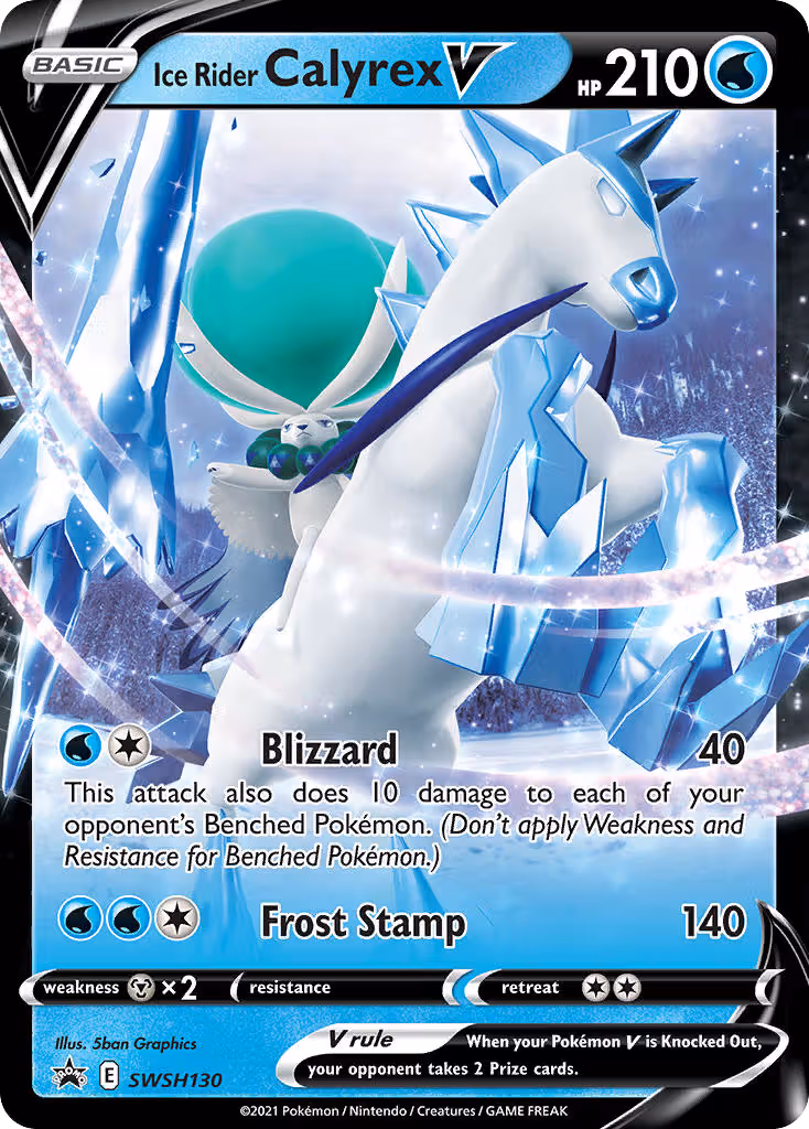 Ice Rider Calyrex V SWSH130 Pokemon card