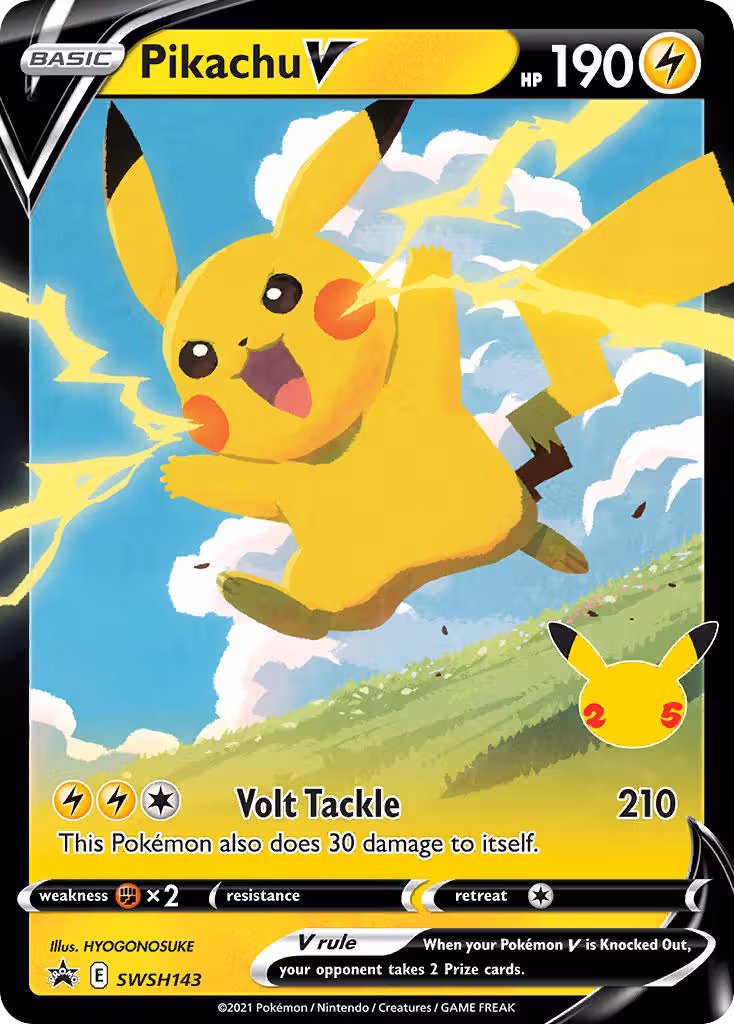 Pikachu V SWSH143 Pokemon card