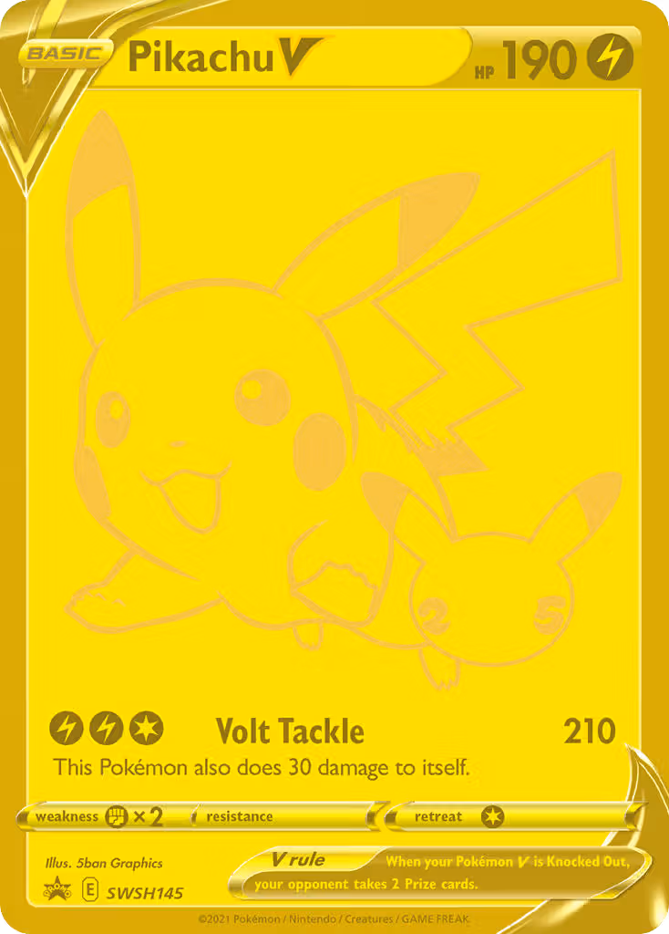 Pikachu V SWSH145 Pokemon card