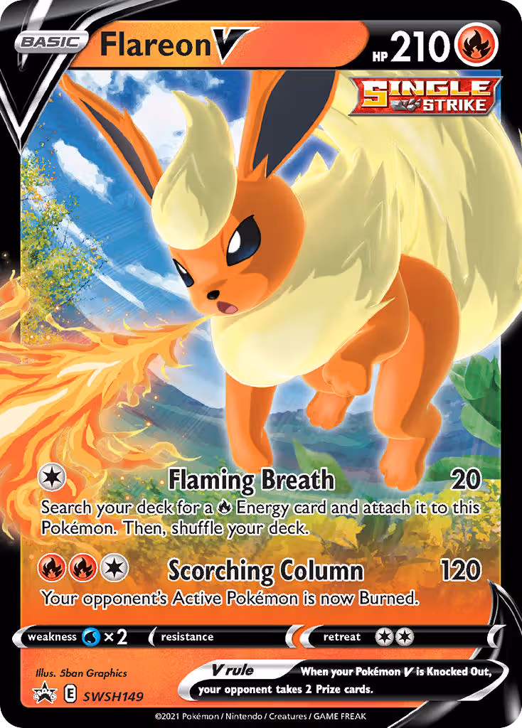 Flareon V SWSH149 Pokemon card