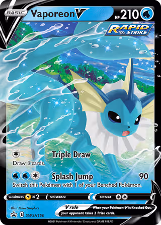 Vaporeon V SWSH150 Pokemon card