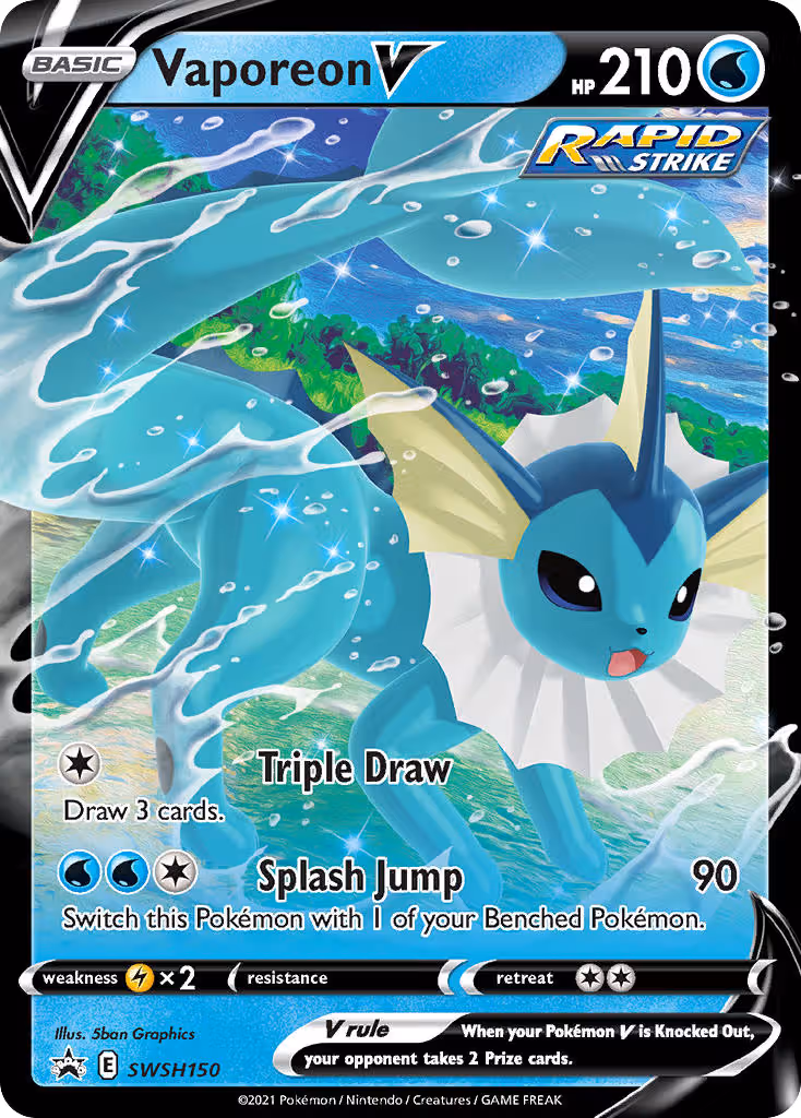 Vaporeon V SWSH150 Pokemon card