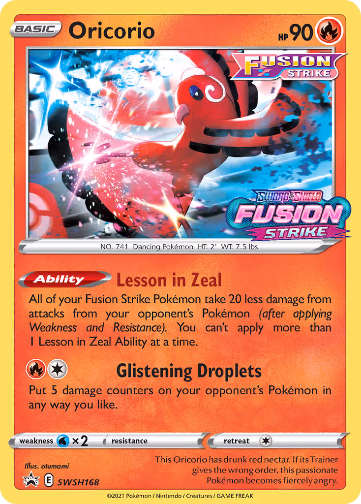 Oricorio SWSH168 Pokemon card