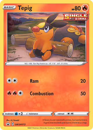 Tepig SWSH172 Pokemon card