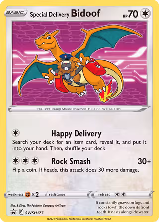 Special Delivery Bidoof SWSH177 Pokemon card