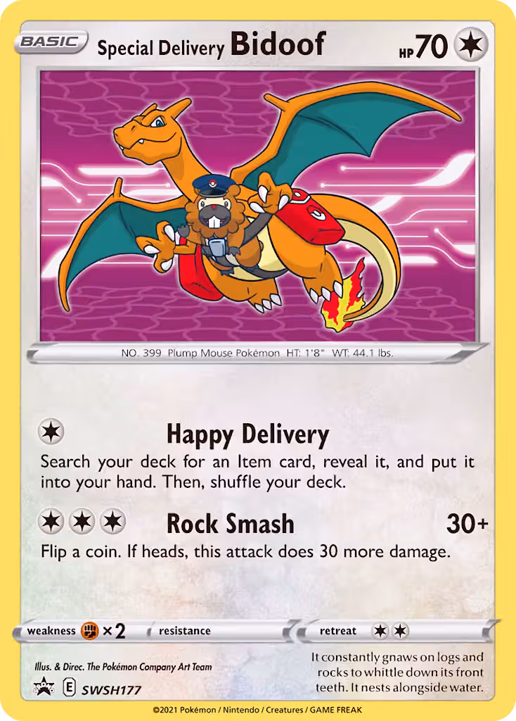 Special Delivery Bidoof SWSH177 Pokemon card
