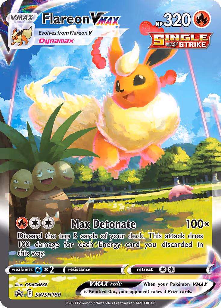 Flareon VMAX SWSH180 Pokemon card