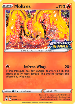 Moltres SWSH185 Pokemon card