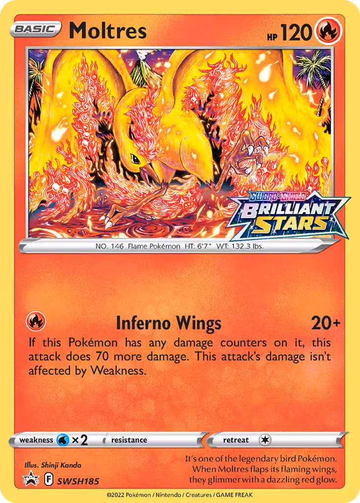 Moltres SWSH185 Pokemon card