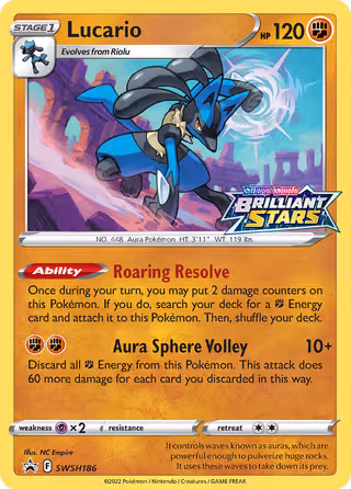 Lucario SWSH186 Pokemon card