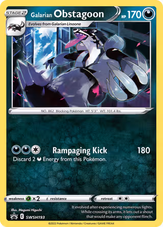 Galarian Obstagoon SWSH193 Pokemon card