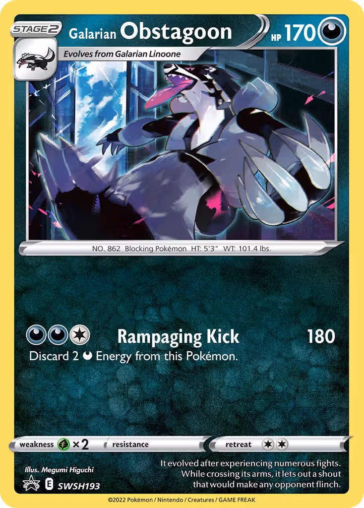 Galarian Obstagoon SWSH193 Pokemon card