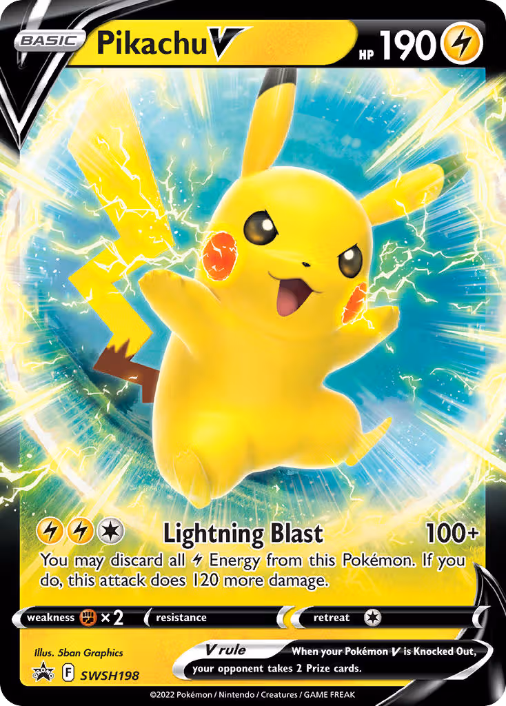Pikachu V SWSH198 Pokemon card