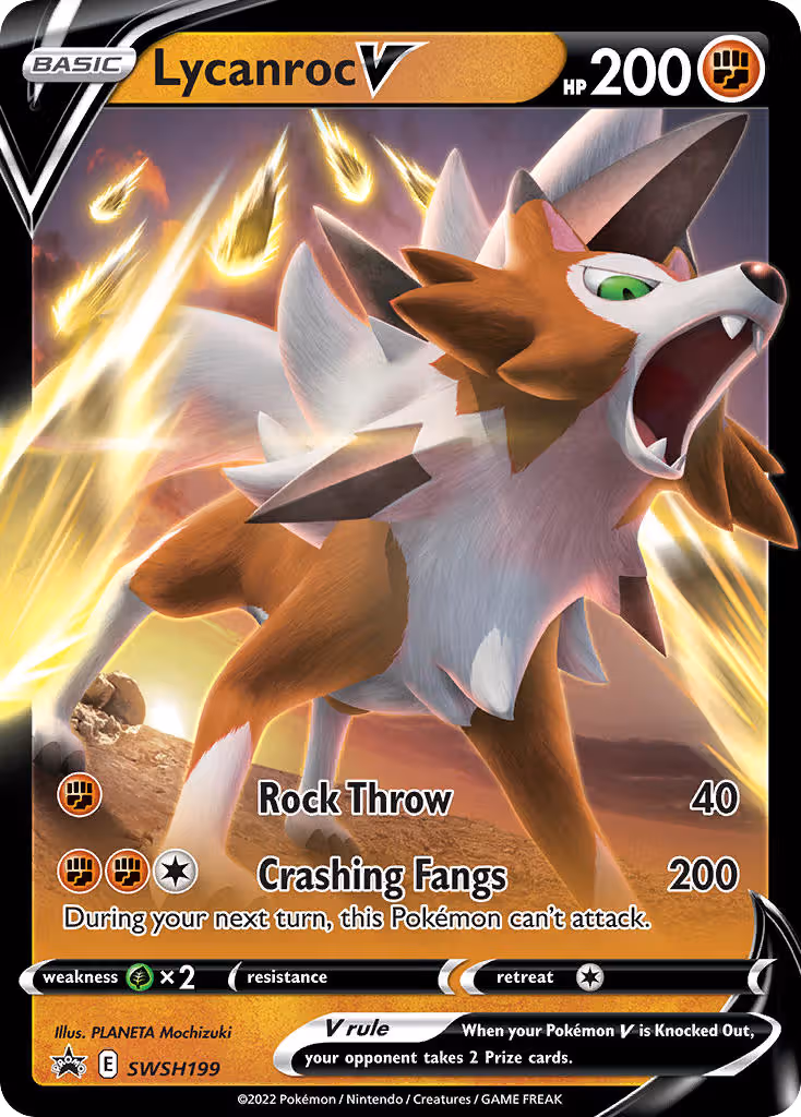 Lycanroc V SWSH199 Pokemon card