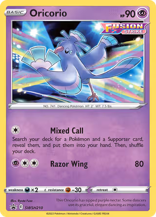 Oricorio SWSH210 Pokemon card