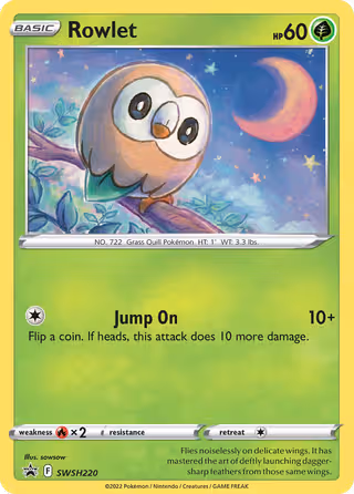 Rowlet SWSH220 Pokemon card