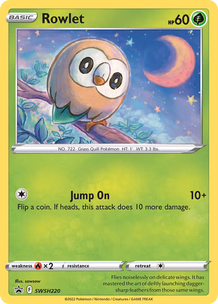 Rowlet SWSH220 Pokemon card