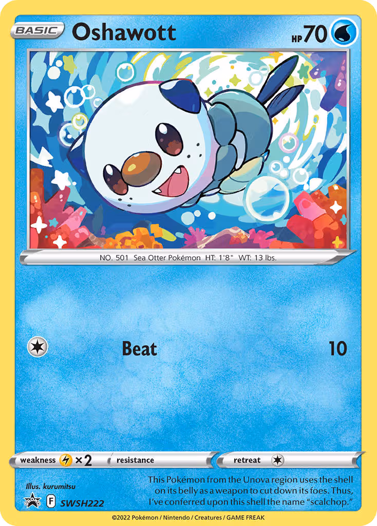 Oshawott SWSH222 Pokemon card