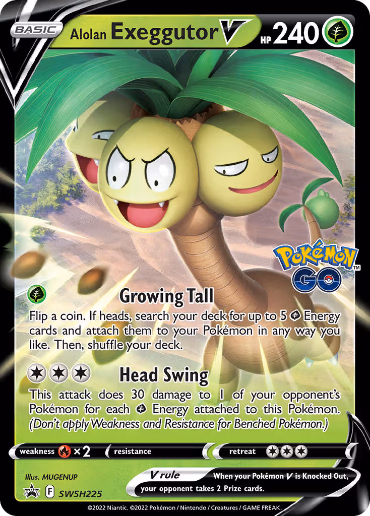 Alolan Exeggutor V SWSH225 Pokemon card