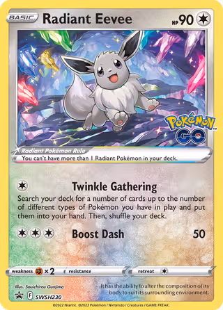 Radiant Eevee SWSH230 Pokemon card