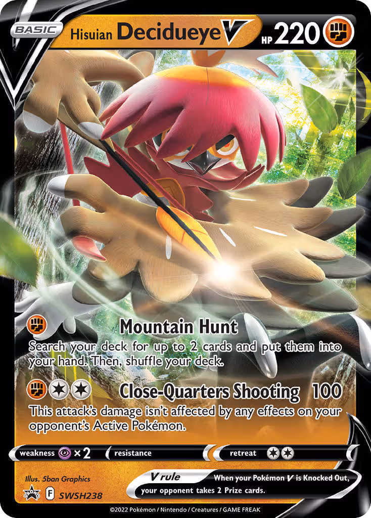 Hisuian Decidueye V SWSH238 Pokemon card