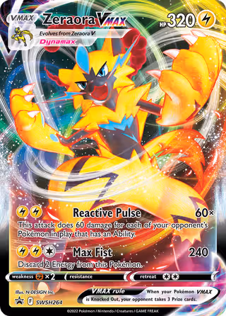 Zeraora VMAX SWSH264 Pokemon card