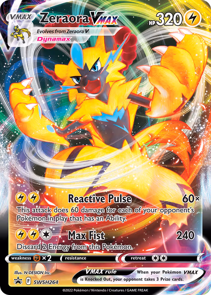 Zeraora VMAX SWSH264 Pokemon card