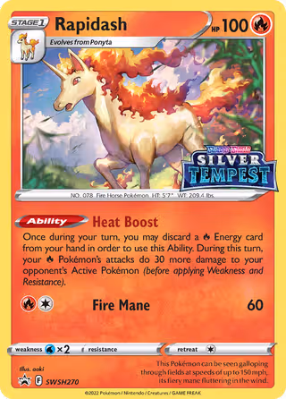 Rapidash SWSH270 Pokemon card