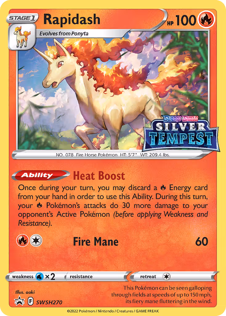 Rapidash SWSH270 Pokemon card