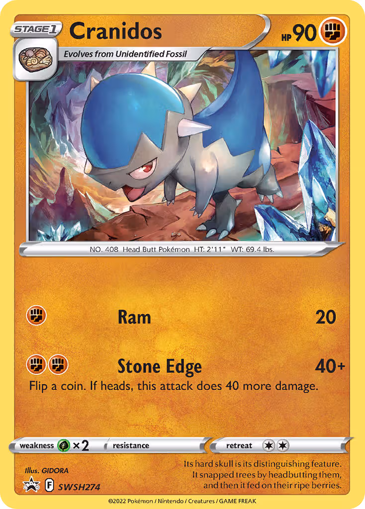 Cranidos SWSH274 Pokemon card